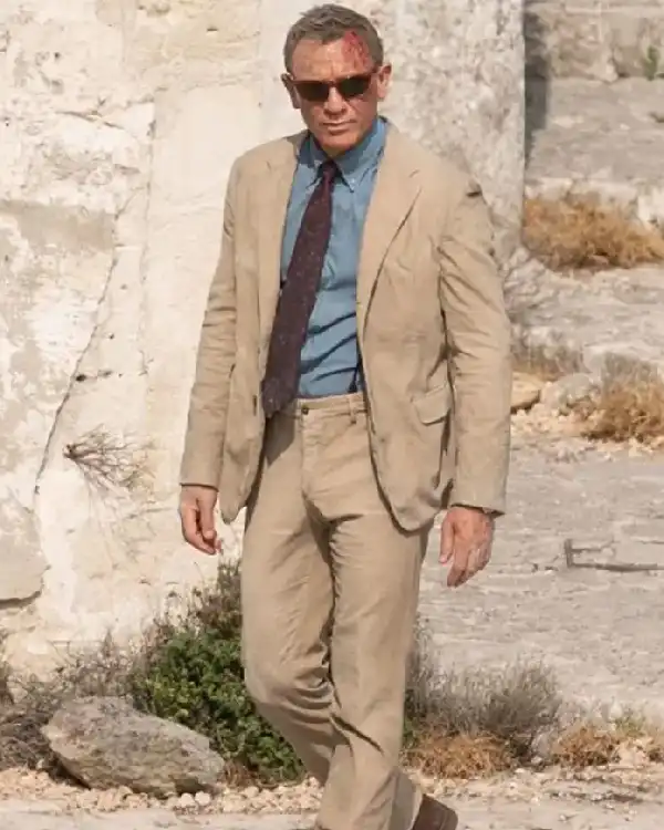 No Time To Die James Bond Corduroy Beige Suit