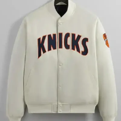 Ny Knicks Pinstripe Bomber Satin Jacket