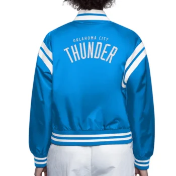 Oklahoma City Thunder Blue Full Count Satin Jacket - Image 2