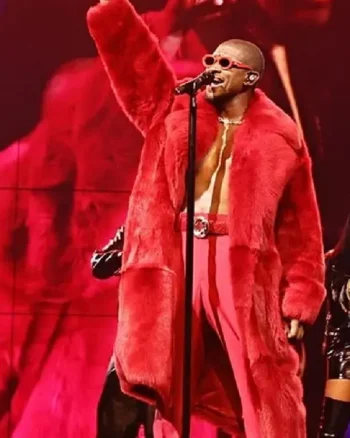 Usher Red Fur Coat - Image 2