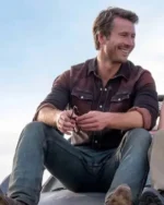 Order Glen Powell Twisters 2024 Movie Tyler Owens Brown Shacket For Sale (1)