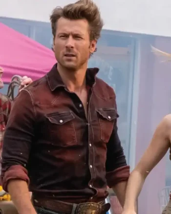 Order Glen Powell Twisters 2024 Movie Tyler Owens Brown Shacket For Sale