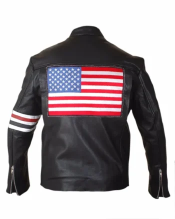 Easy Rider Captain America Motorcycle Leather Jacket - Image 2