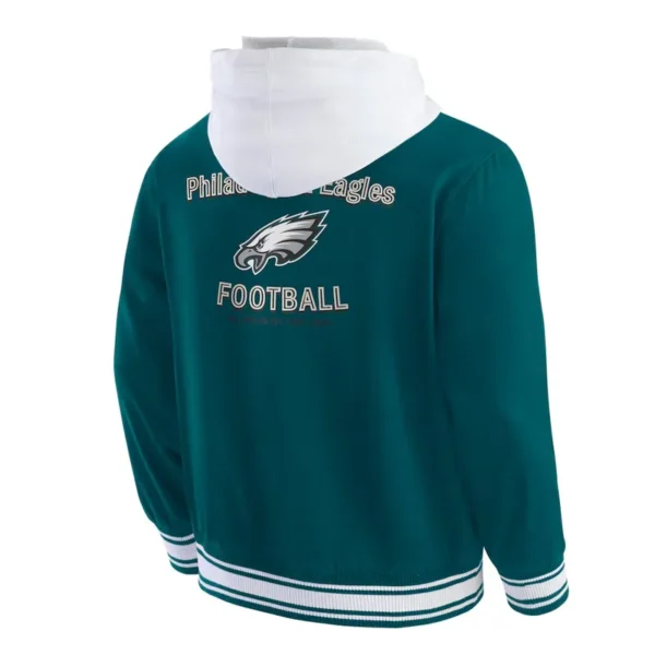 Philadelphia Eagles Midnight Green Cotton Hooded Jacket - Image 2