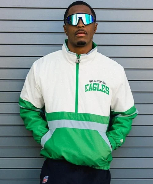 Philadelphia Eagles Green and White Starter Jacket