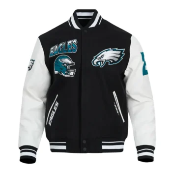 Philadelphia Eagles Turn It Up Classic Rib Varsity Jacket