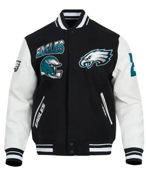 Philadelphia Eagles Turn It Up Classic Rib Varsity Jacket