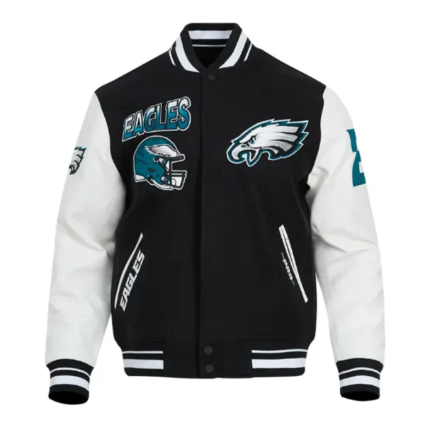 Philadelphia Eagles Turn It Up Classic Rib Varsity Jacket