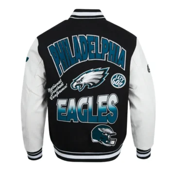 Philadelphia Eagles Turn It Up Classic Rib Varsity Jacket - Image 2