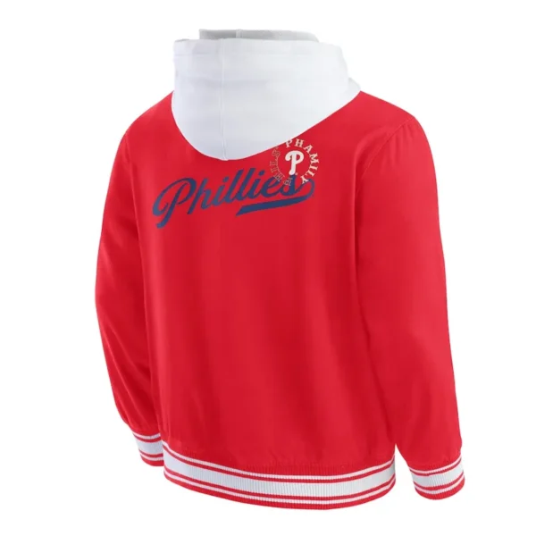 Philadelphia Phillies Red Cotton Hooded Jacket - Image 2