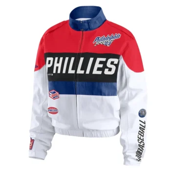 Philadelphia Phillies Racing Red-White Full-Zip Jacket