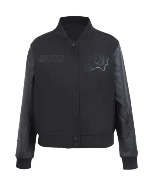 Phoenix Suns Triple Black Varsity Wool-Leather Jacket
