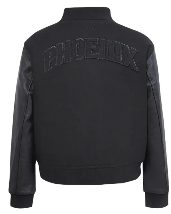 Phoenix Suns Triple Black Varsity Wool-Leather Jacket