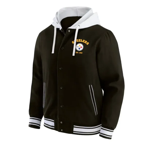 Pittsburgh Steelers Black Cotton Hooded Jacket