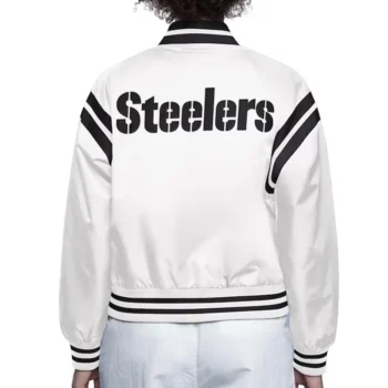 Pittsburgh Steelers White Full Count Satin Jacket - Image 2