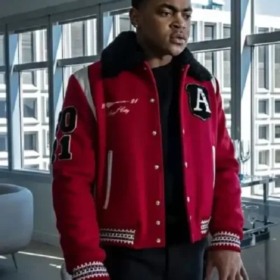 Power Book II Ghost S03 Tariq St. Patrick Varsity Red Jacket