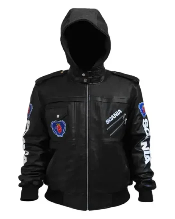 Punisher Black Hooded Bomber Jacket