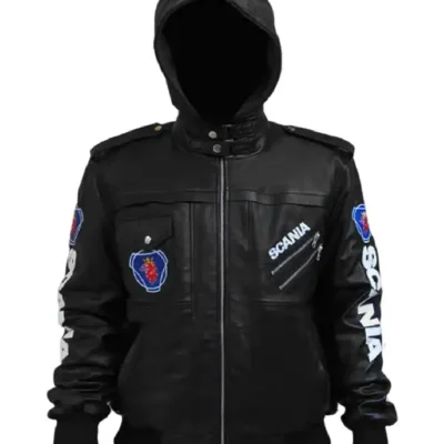 Punisher Black Hooded Bomber Jacket