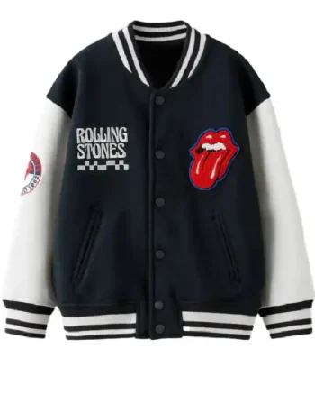 Rolling Stones Black and White Varsity Jacket