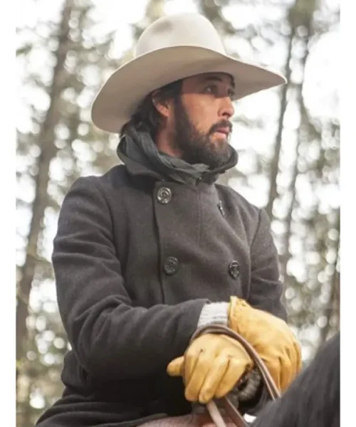 Ryan Bingham Yellowstone Black Peacoat