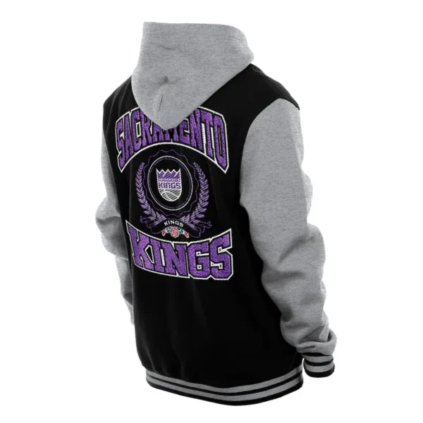 Throwback Prep Sacramento Kings Black Hoodie Jacket - Image 2