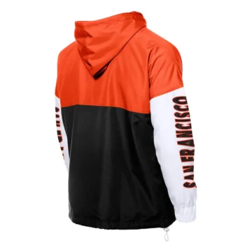 San Francisco Giants Color Block Black-Orange Hoodie Windbreaker - Image 2