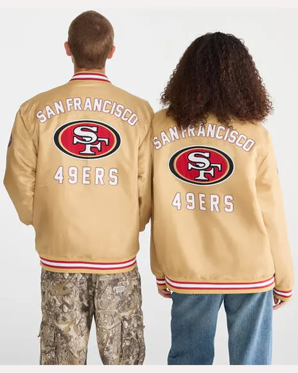 San Francisco 49ers Satin Bomber Jacket - Image 2