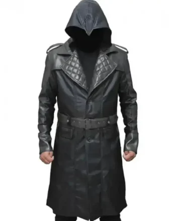 Shop Assassins Creed Syndicate Jacob Frye Hooded Leather Coat Sale