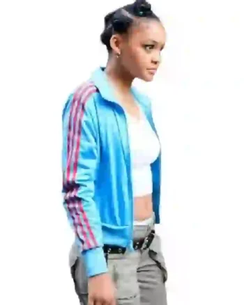 Shop Celeste O?Connor Madame Web 2024 Mattie Franklin Blue Track Jacket Sale