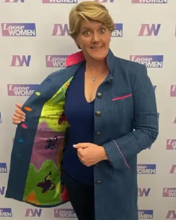 Shop Clare Balding Blue Denim Jacket For Sale