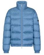 Shop Dior Oblique Down Jacket Puffer Jacket Black and Blue For Sale Style 3
