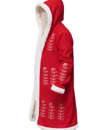 Shop Goldie Hawn The Christmas Chronicles 2 2020 Mrs Claus Fur Hood Red Long Coat Sale