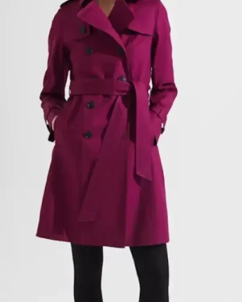 Shop Heather Headley TV Series Sweet Magnolias Heather Headley Purple Cotton Trench Coat For Sale