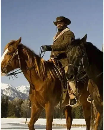 Shop Jamie Foxx Django Unchained Shearling Leather Coat