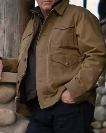 John Dutton Yellowstone S02 Kevin Costner Brown Jacket - Image 3