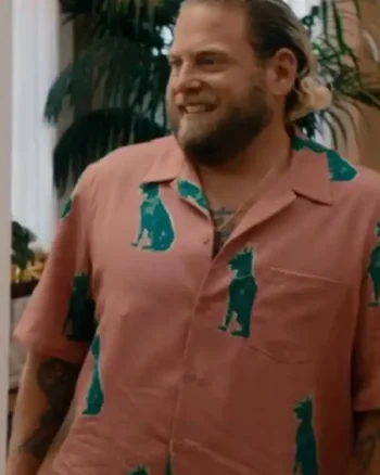 Shop Jonah Hill You People 2023 Ezra Printed Dogs Pink Shirt Sale