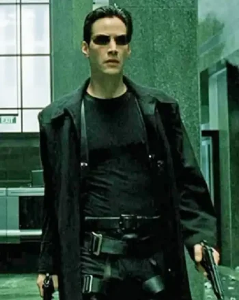 Shop Keanu Reeves Movie The Matrix 4 2021 Neo Black Wool Trench Coat Sale