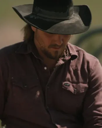 Yellowstone S05 Kayce Dutton Burgundy Shirt - Image 3