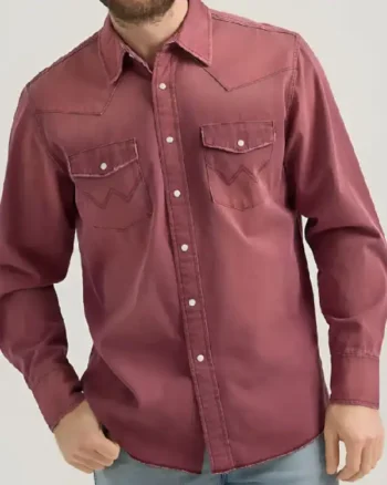 Shop Luke Grimes TV-Series Yellowstone Season 05 Kayce Dutton Burgundy Shirt Sale