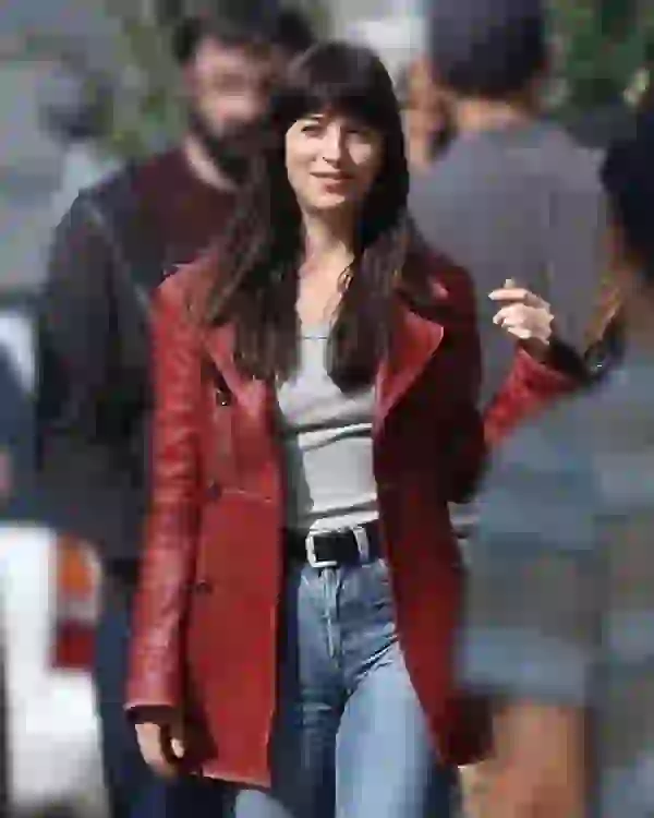 Dakota Johnson Madame Web Leather Coat - Image 3