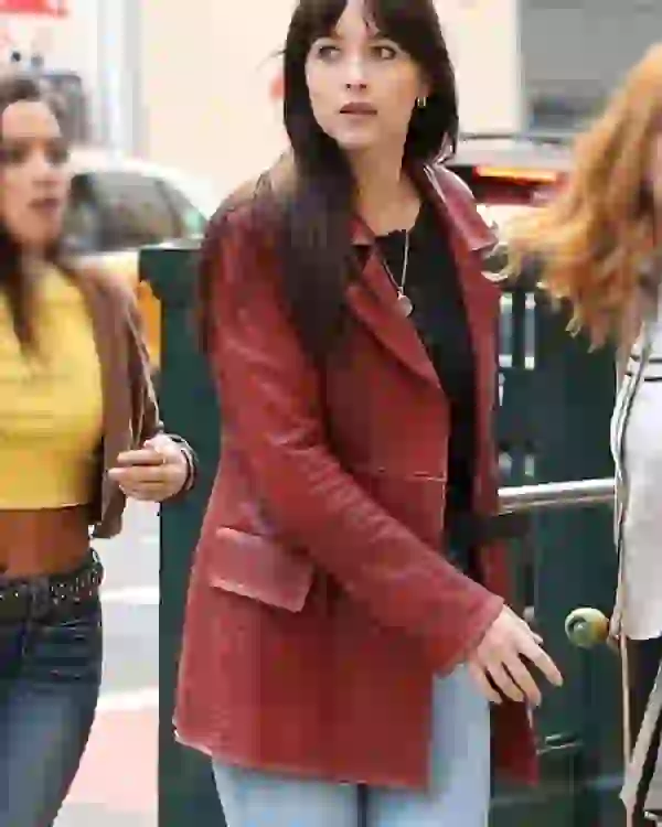 Dakota Johnson Madame Web Leather Coat - Image 4