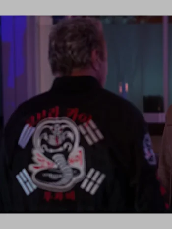 John Kreese Cobra Kai S06 Black Bomber Jacket - Image 2