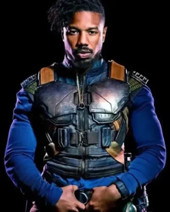 Black Panther Erik Killmonger Leather Costume Vest - Image 4