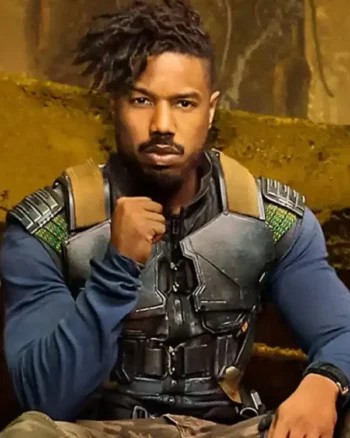 Black Panther Erik Killmonger Leather Costume Vest - Image 2