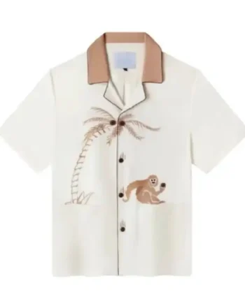 Shop Mook TV Series The White Lotus Season 03 Lalisa Manobal White Monkey Print Shirt Sale