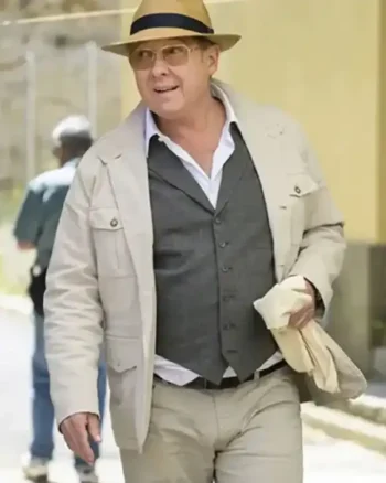 Shop Raymond Reddington The Blacklist James Spader White Cotton Jacket Sale