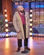 Shop The Kelly Clarkson Show 11 December 2023 Teddy Swims Cotton Check Long Coat