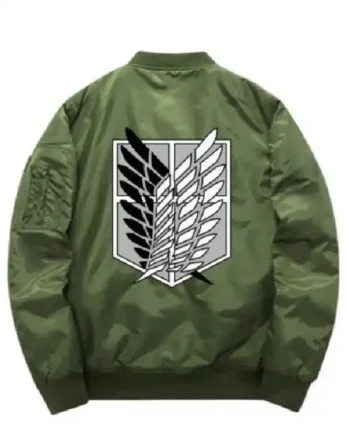 Shop Unisex Men and Women Attack On Titan Survey Corps Green Bomber Jacket For Sale