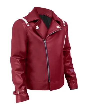 Shop Video Game No More Heroes 2 Travis Touchdown Maroon Leather Jacket For Sale