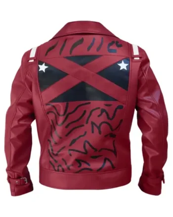 Shop Video Game No More Heroes 2 Travis Touchdown Maroon Leather Jacket For Sale